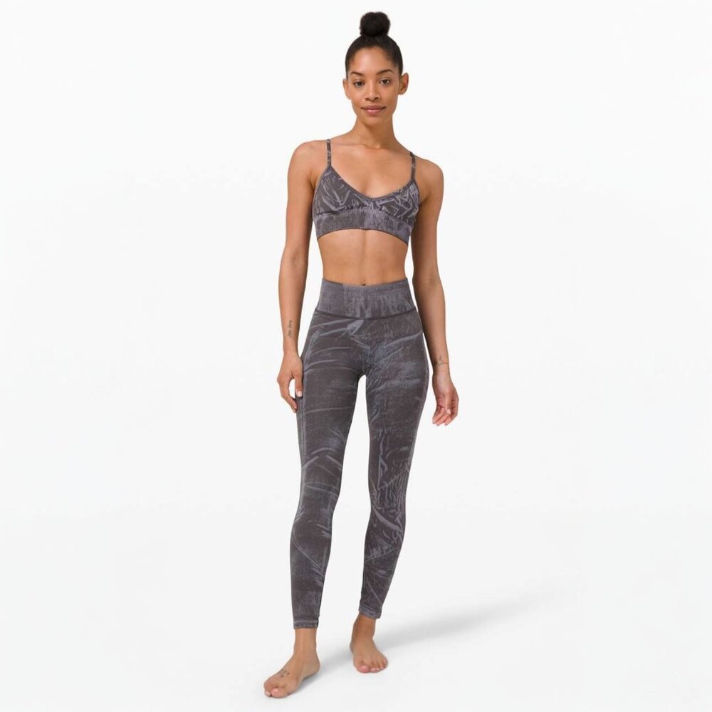 LULULEMON EBB TO STREET TIGHT IN STONE WASH GRAPHITE GREY SIZE 4